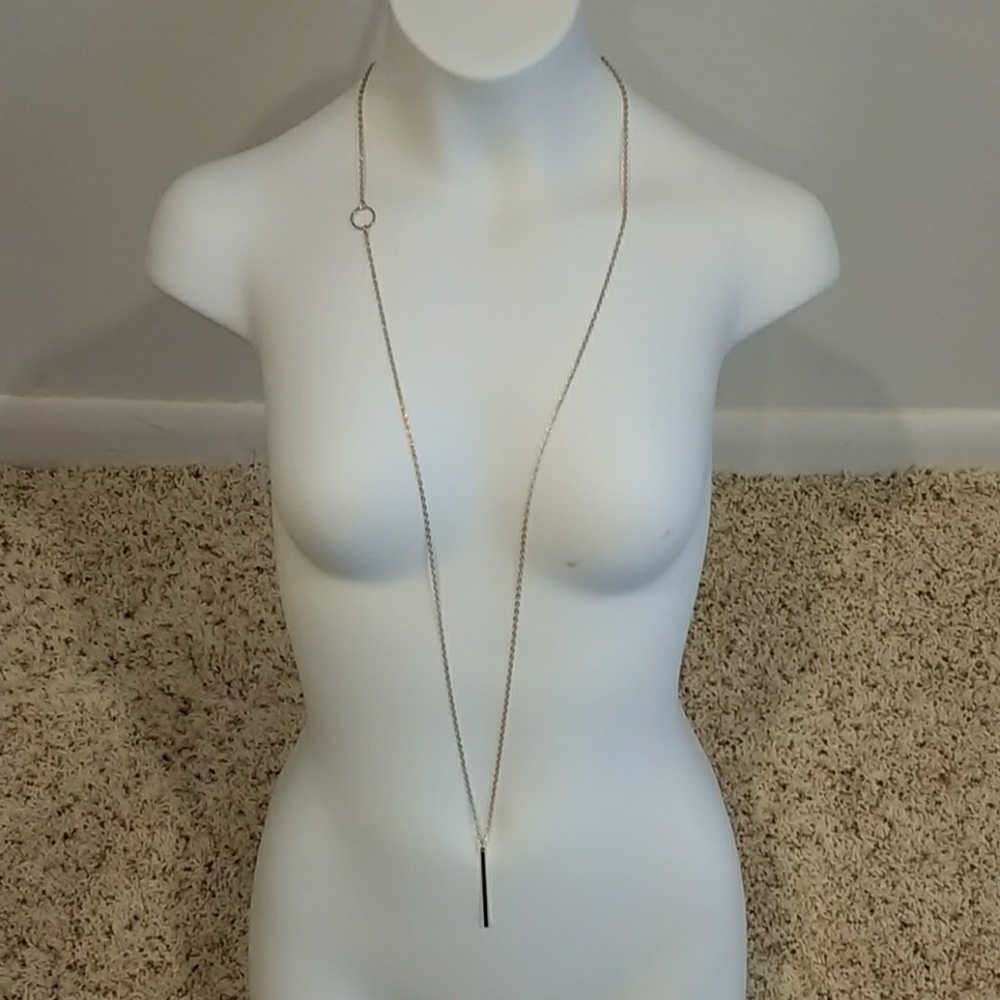 Long bar gold layering necklace